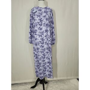Hill House The Simone Dress Purple Lilac Tonal Floral Low Back Tie Maxi Size XS